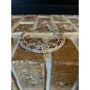 Tiara silver‎ with rhinestones Christmas ornament 4"